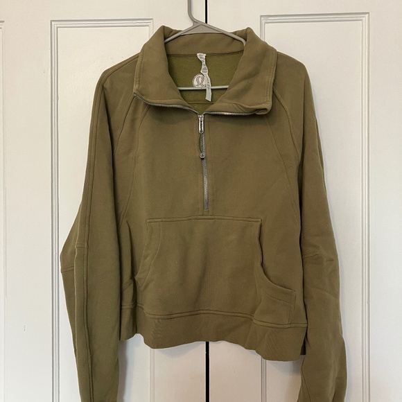 LULULEMON Scuba Oversized Funnel Neck Half Zip - Bronze Green - Picture 1 of 6